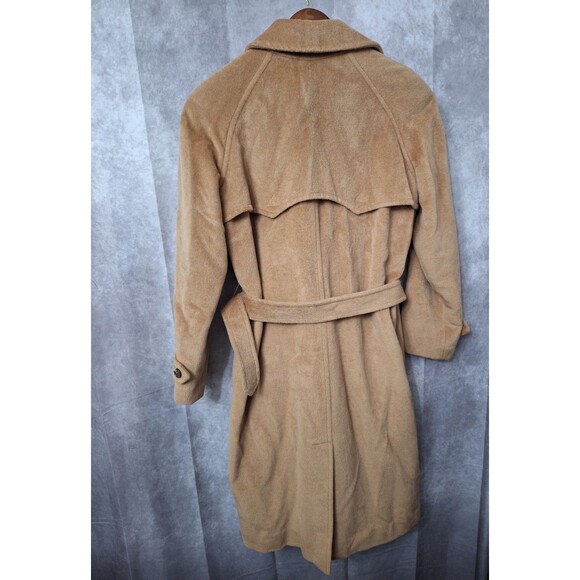 American Living Wool Angora Peacoat Womens Medium Tan Double Breasted Belted - Picture 2 of 16